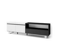 Skraut Home | Meuble TV | Banc Télé | Grand Espace de Rangement | 200x57x35cm | pour Les TV jusqu'à 80" | Design Industriel | Style Moderne | Blanc et Noir
