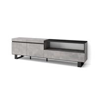 Skraut Home | Meuble TV | Banc Télé | Grand Espace de Rangement | 200x57x35cm | pour Les TV jusqu'à 80" | Design Industriel | Style Moderne | Ciment