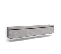 Skraut Home | Meuble TV | Banc Télé | Grand Espace de Rangement | 240x45x35 cm | Suspendu, Mural | Style Moderne | Ciment