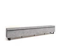 Skraut Home | Meuble TV | Banc Télé | Grand Espace de Rangement | 320x57x35 cm | TV Grand Format | Design Industriel | Style Moderne | Ciment
