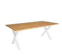 Skraut Home - Table à Manger | 10 Personnes | 200 | Robuste et Stable grâce à sa Structure et aux Pieds Solides | Idéal pour Les rassemblements de Famille | Chêne | Style Industriel