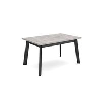 Skraut Home | Table à Manger | Meuble Salle à Manger | 140 | pour 6 Personnes | Pieds en Bois | Style Moderne | Ciment