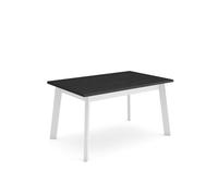 Skraut Home | Table à Manger | Meuble Salle à Manger | 140 | pour 6 Personnes | Pieds en Bois | Style Moderne | Noir