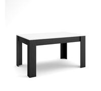 Skraut Home | Table à Manger | Meuble Salle à Manger | 140x90x76 cm | pour 6 Personnes | Meubles de Salon | Style Moderne | Blanc et Noir
