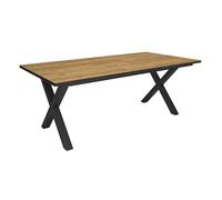 Skraut Home | Table à Manger | Meuble Salle à Manger | 194x90x74 cm | pour 10 Personnes | Meubles de Salon | Style Industriel | Chêne et Noir