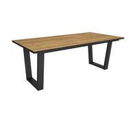 Skraut Home | Table à Manger | Meuble Salle à Manger | 194x90x74 cm | pour 10 Personnes | Meubles de Salon | Style Industriel | Chêne et Noir