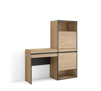 Skraut Home | Table Console d'Entrée | Grand Espace de Rangement | 130x145x35 cm | avec tiroir | Meuble à Chaussures | Style Moderne | Chêne