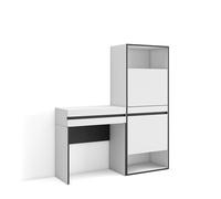 Skraut Home | Table Console d'Entrée | Grand Espace de Rangement | 130x145x35 cm | avec tiroir | Meuble à Chaussures | Style Moderne | Blanc