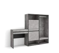 Skraut Home | Table Console d'Entrée | Grand Espace de Rangement | 190x145x35 cm | avec tiroir | Meuble à Chaussures | Vestiaire Ouvert | Style Moderne | Ciment
