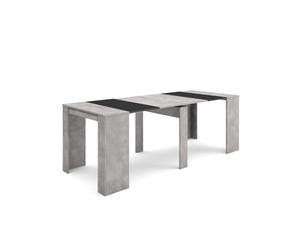 Skraut Home - Table console extensible - 220 - Pour 10 personnes - Ciment - Gris