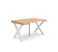 Skraut Home - Table console extensible - Chêne - Pieds bois massif - 140 cm - Pour 6 personnes