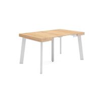 Skraut Home | Table Console Extensible | Console Meuble | 140 | pour 6 Personnes | Pieds en Bois | Style Moderne | Chêne
