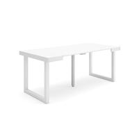 Skraut Home | Table Console Extensible | Console Meuble | 180 | pour 8 Personnes | Pieds Bois Massif | Style Moderne | Blanc