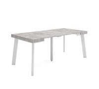 Skraut Home | Table Console Extensible | Console Meuble | 180 | pour 8 Personnes | Pieds en Bois | Style Moderne | Ciment
