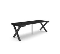 Skraut Home | Table Console Extensible | Console Meuble | 220 | pour 10 Personnes | Pieds Bois Massif | Style Moderne | Noir