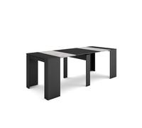 Skraut Home | Table Console Extensible | Console Meuble | 220 | pour 10 Personnes | Table à Manger | Style Moderne | Noir