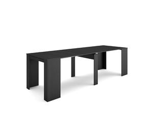 Skraut Home | Table Console Extensible | Console Meuble | 260 | pour 12 Personnes | Table à Manger | Style Moderne | Noir