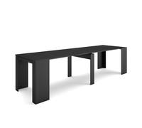 Skraut Home | Table Console Extensible | Console Meuble | 300 | pour 14 Personnes | Table à Manger | Style Moderne | Noir