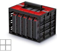 Skříňka s 5 organizéry TAGER CASE (krabičky) 415x290x290 mm - barva: černá