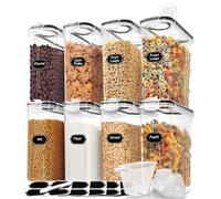 Skroam Lot de 8 boîtes de conservation pour céréales [4 L/145,3 oz], boîtes hermétiques pour aliments avec bec verseur pour l'organisation et le rangement de la cuisine et du garde-manger