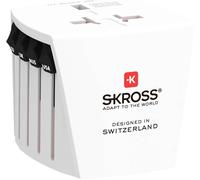 Adaptateur de voyage SKROSS World Adapter MUV Micro 2,5 A Blanc, système coulissant 220+ destinations sans conversion de tension