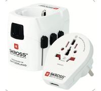 SKROSS 1.302555 | Pro Light 3X USB | Adaptateur de Voyage Universel 2 et 3 pôles - Tension et Puissance : 100V - 630W / 250V - 1575W - USB 4,8 A. Protection Contre Les Chocs électriques