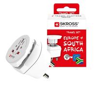 SKROSS - 1.500202-E - Adaptateur de Voyage Combo World to South Africa - Tension y Puissance: 100V - 1600W / 250V - 4000W - Protection Anti-Choc électrique