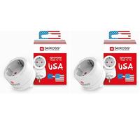 SKROSS | 1.500203-E | Europe vers USA | Adaptateur de Voyage International - Entrée Shuko ou Européenne, Sortie USA - Tension et Puissance 100V-1500W/250V-3750W. Protection contre les chocs (Lot de 2)