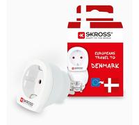 Skross Adaptateur de voyage 1.500232-E Europe vers Danemark Type K 16A Blanc