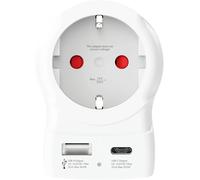 Skross Adaptateur de voyage Europe vers Royaume‑Uni AC20PD – USB‑C + USB‑A, charge rapide – Blanc