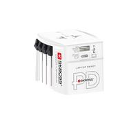 Skross Adaptateur de voyage MUV AC45PD 150 pays USB + Type‑C 45W 160 cm Blanc