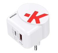 Skross Adaptateur Chargeur de Voyage USB 18W et USB-C 45W Power Delivery Europe Blanc