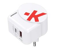 Skross Adaptateur Chargeur Voyage USB et USB-C 65W Power Delivery Europe Blanc