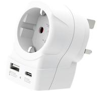 Skross - Adaptateur De Voyage Europe Vers Royaume-Uni Usb-A + Usb-C