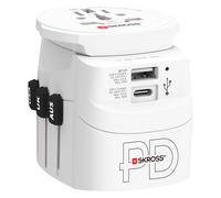 Skross Adaptateur de voyage universel Pro Light USB AC30PD World USB-A et USB-C PD 50W Blanc