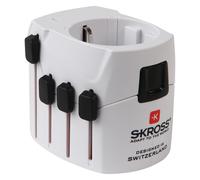 Adaptateur Chargeur Voyage 2 USB A PRO WORLD 6.3A Universel 3 poles Blanc Skross