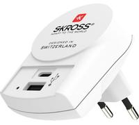 Skross Adaptateur secteur Europe 1 USB + 1 USB-C Blanc