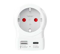 Skross Adaptateur Secteur Europe vers USA avec USB-A / USB-C 16A 4000W Blanc