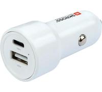 SKROSS Chargeur double pour voiture 65W PD avec câble USB-C blanc (SKCHCA0365WPDCN)