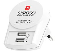 Adaptateur Chargeur Voyage 2 USB A Europe Blanc Skross