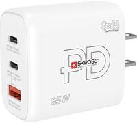 Skross Power Charger 65W PD GaN US Chargeur USB 65 W 1x USB-A, 2x USB-C® Power Delivery blanc intérieure