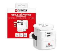 Skross Adaptateur de voyage universel PRO Light USB (2xA) 2 ports USB 1575W Blanc