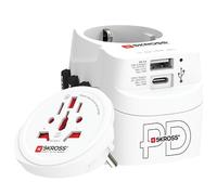 Skross Adaptateur de voyage universel Pro Light USB AC30PD World USB-A et USB-C PD 50W Blanc