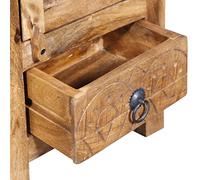 SKTQYQO Armoire vanity miroir 2 armoires en bois massif de manguier | 60 x 30 x 60 cm, vanité, 120 cm, 3 étagères, 1 tiroir, 160 cm, 6 étagères, 4 pièces