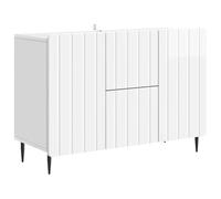 SKTQYQO Buffet blanc brillant 89 x 34,5 x 62 cm bois ingénierie