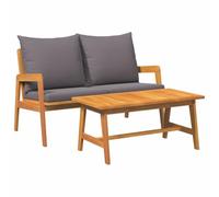 SKTQYQO Ensemble bistrot 2 pièces en bois d'acacia massif, huile naturelle | Finition huilée, assemblage facile, entretien avec un chiffon humide, pour l'extérieur