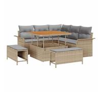 SKTQYQO Ensemble canapé de jardin 8 pièces beige et gris clair