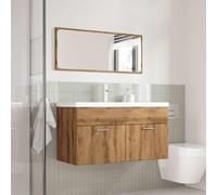 SKTQYQO Ensemble de meubles de salle de bain 3 pièces chêne artisanal 90 cm