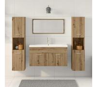 SKTQYQO Ensemble de meubles de salle de bain 4 pièces chêne artisanal 90 cm