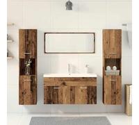 SKTQYQO Ensemble de meubles de salle de bain 5 pièces en bois vieilli 90 cm
